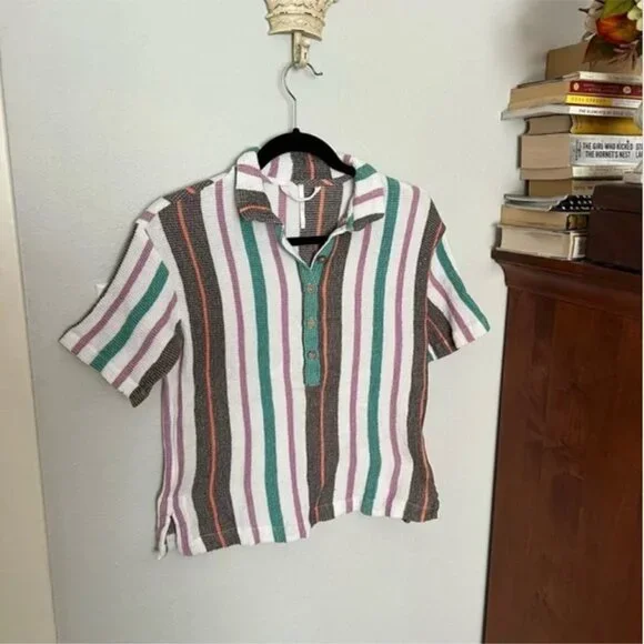 Free People Multicolor Striped Button Down Shirt - Picture 3 of 8